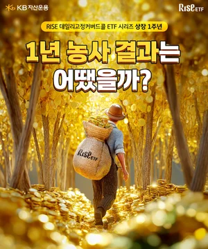 KB운용, RISE 데일리고정커버드콜 ETF’ 출시 1주년..고분배 월배당 ETF 자리매김