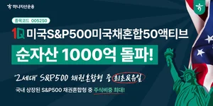 하나자산운용, 1Q미국S&P500미국채혼합50액티브 순자산 1천억원 돌파