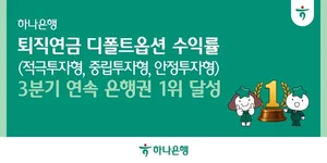 하나은행, 퇴직연금 디폴트옵션 3개 부문 수익률 은행권 1위