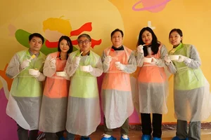 미래에셋증권, 과학기술인공제회와 벽화 봉사활동 진행