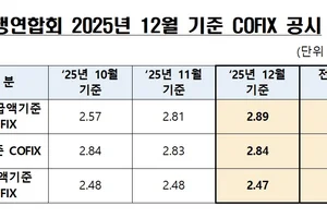 12월 코픽스 2.89%..넉달 연속 상승