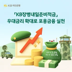 KB국민은행, ‘KB장병내일준비적금’ 우대금리 확대