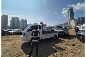 현대해상, 거제에 '수해복구 긴급지원 캠프’..침수차 신속 처리