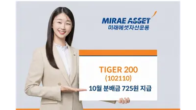 [증권가] 미래운용 ‘TIGER200’ 10월 분배금 주당 725원 지급 등