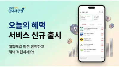 현대차증권, 앱테크 서비스 '오늘의 혜택' 출시