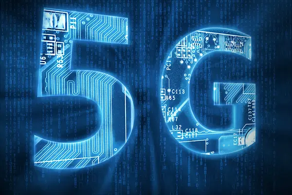 5G on digital background