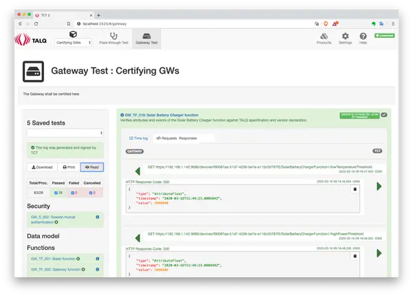  © TALQ Consortium. 탈큐 테스트 툴 2.2.0 스크린샷 (사진출처: 탈큐 공식 홈페이지)