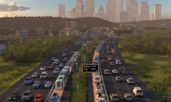 캐브누가 건설하는 자율주행 도로의 모습. 사진=캐브누