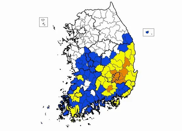 ◇기상청 8월 가뭄지도(자료: 행안부).