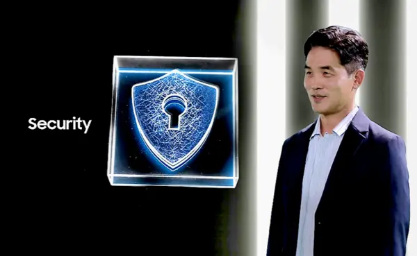 ◇삼성전자가 23일 온라인으로 개최한 ‘제6회 삼성 보안 기술 포럼’에서 삼성리서치 연구소장 승현준 사장이 환영사를 하고 있다.(사진: 삼성전자)