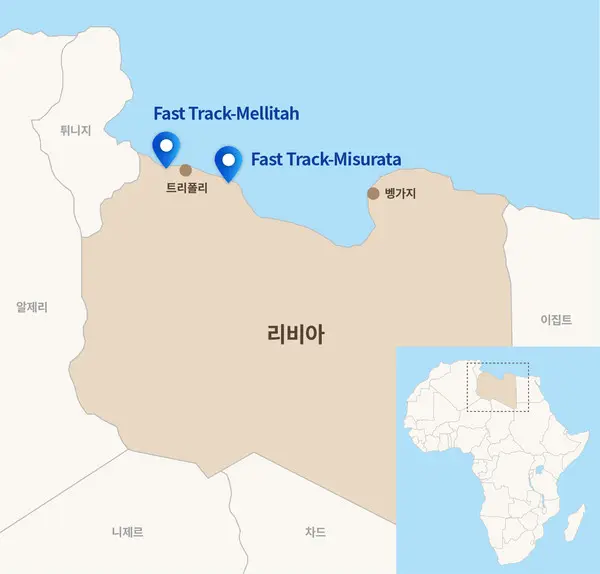 대우건설이 최근 수주한 리비아 가스 화력 발전소 현장 위치(이미지. 대우건설)