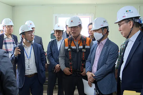 호반건설이 이음5G특화망을 시연하고 있다. (사진제공. 호반건설)