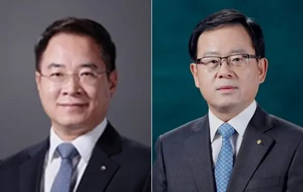 이석태 우리은행 국내영업부문장(왼쪽)과 조병규 우리금융캐피탈 대표. 우리금융그룹 제공