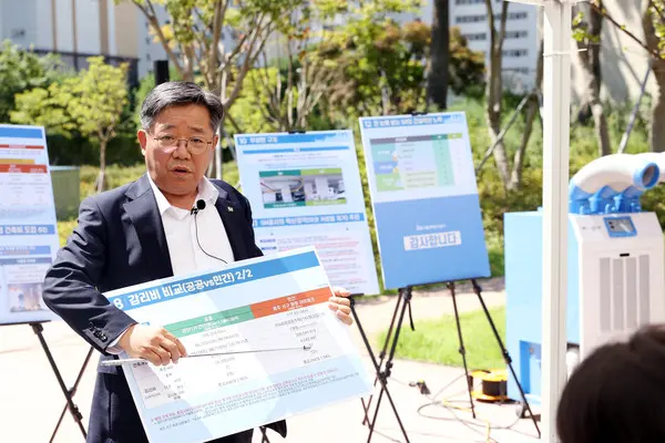 김헌동 사장이 지난 8월 8일 위례 A1-5BL 분양원가 공개 설명회를 하고 있는 모습. (사진. SH공사)