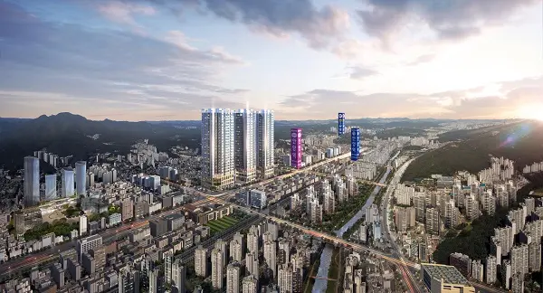 안양 우체국 사거리에 공급되는 하이엔드 브랜디드 주거시설 ‘디오르나인 안양역’ 광역조감도