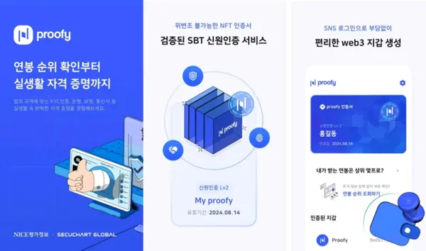 * 신원인증서비스 ‘프루피(Proofy)’ 앱 이미지. 제공=SBT주식회사