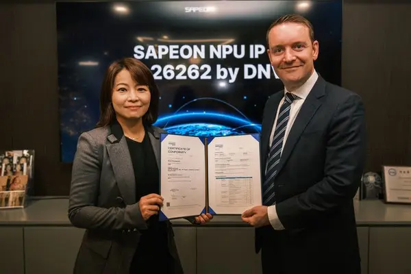 사피온 류수정 대표(왼쪽)와 DNV 오토 휴즈 SCPA(공급망 및 제품 보증, Supply Chain & Product Assurance) 글로벌 사업개발담당이사