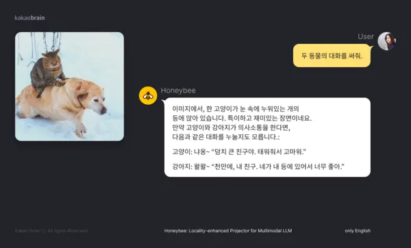 카카오브레인 이미지 인식해 텍스트로 답하는 멀티모달 언어모델 오픈소스 ‘허니비’