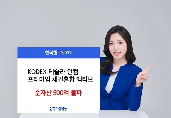 삼성자산운용 KODEX 테슬라인컴프리미엄채권혼합 액티브, 순자산 500억 돌파