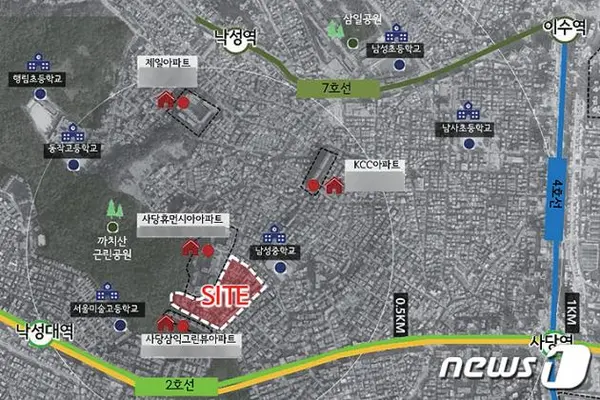 동작구 사당5주택재건축정비사업 위치도.(동작구 제공)