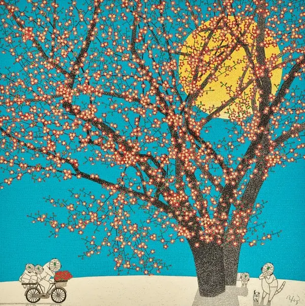 모용수 작가의 사랑합니다’(2022, oil on canvas, 112x112cm) 작품, 미래에셋증권 제공