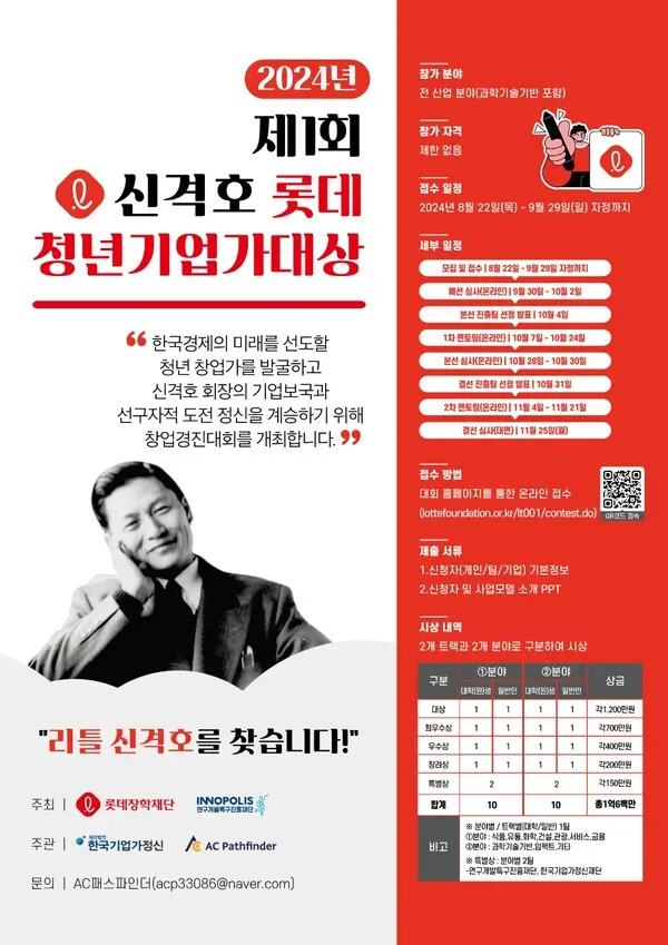 제1회 청년기업가대상 포스터