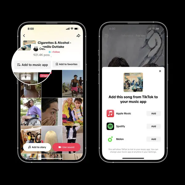 멜론은 틱톡 ‘음악 앱에 추가(Add to Music App)’ 파트너 합류했다.