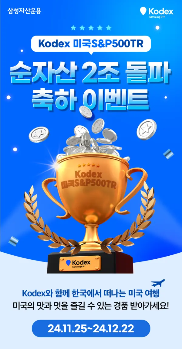 삼성운용, KODEX 미국S&P500TR 2조 돌파 이벤트