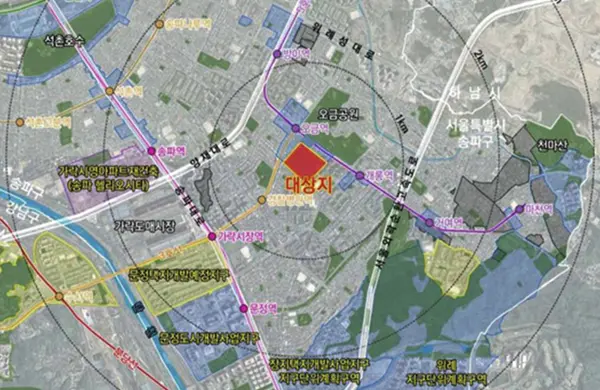 송파구 가락동 162번지 위치도 (출처 = 서울시)