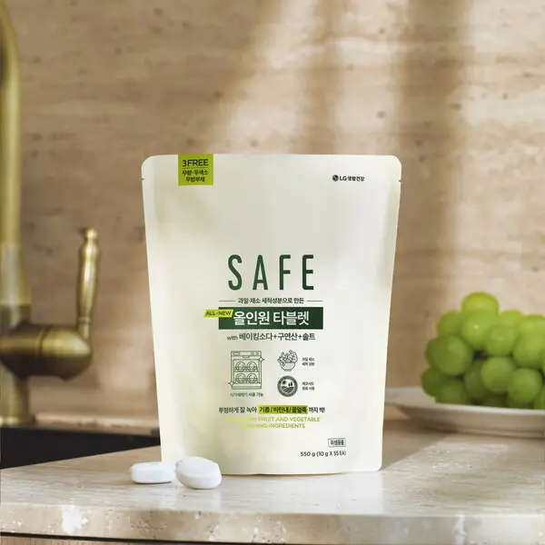 LG생활건강의 ‘SAFE 올인원 타블렛’ 주방세제. (제공 LG생활건강)