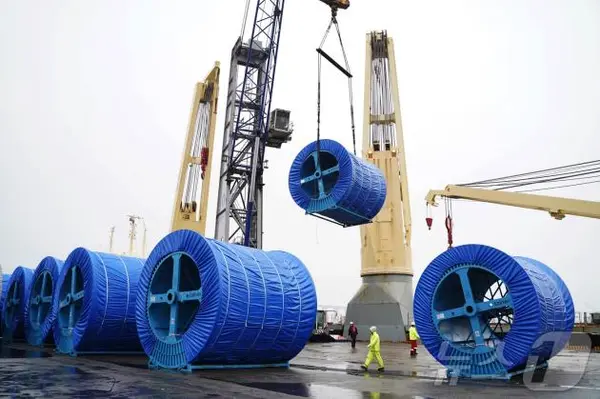 대한전선이 생산한 초고압케이블이 유럽으로 수출되고 있다.(대한전선 제공) ⓒ News1 한재준 기자