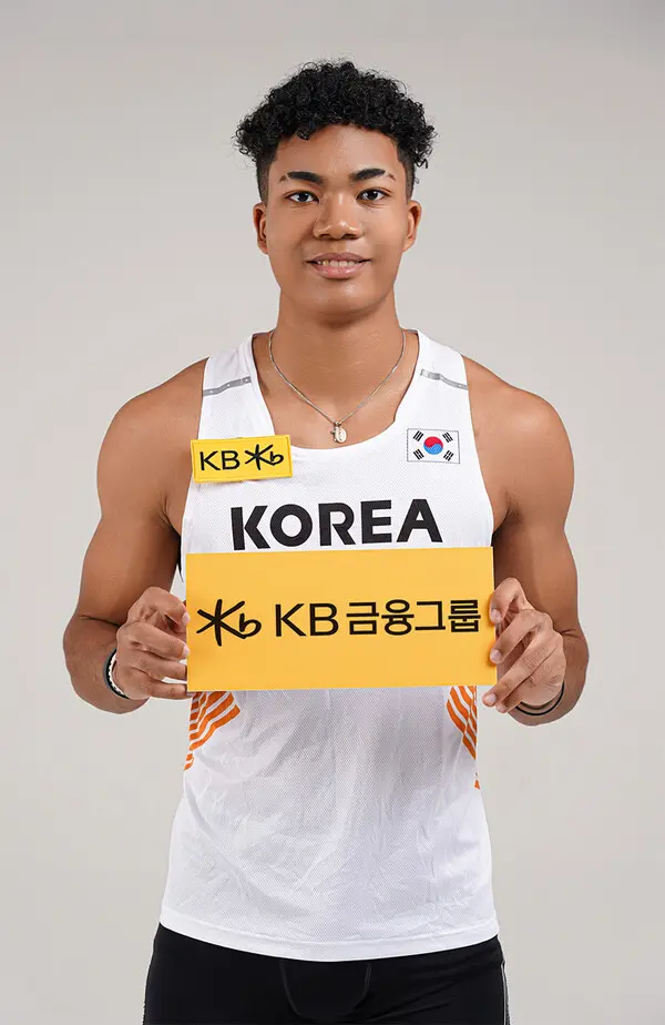KB금융그룹이 후원하는 육상선수 나마디 조엘 진 [출처: KB금융그룹]