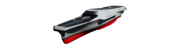 HD현대중공업이 MADEX 2025에 전시하는 미래형 무인전력모함(모델명: HCX-23 Plus)의 조감도. (제공 HD현대)