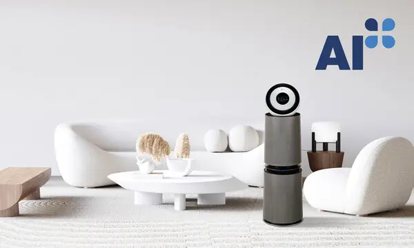AI 공기질 센서를 적용한 LG 퓨리케어 AI 오브제컬렉션 360˚ 공기청정기. (제공 LG전자)