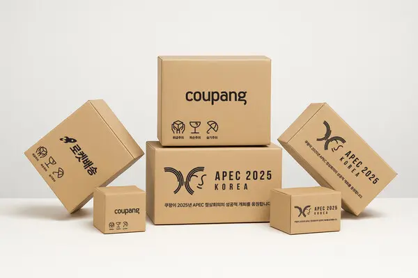 2025 APEC 정상회의 성공 개최 응원 메시지가 새겨진 쿠팡 로켓배송 박스(사진제공=쿠팡)