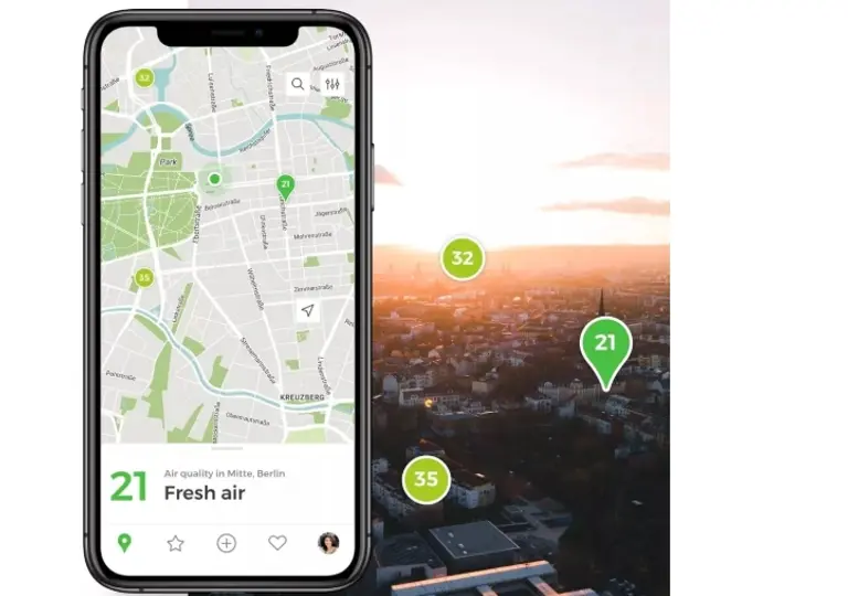 Geme.io 대기품질 측정 앱 구동 장면사진=홈페이지 캡처
