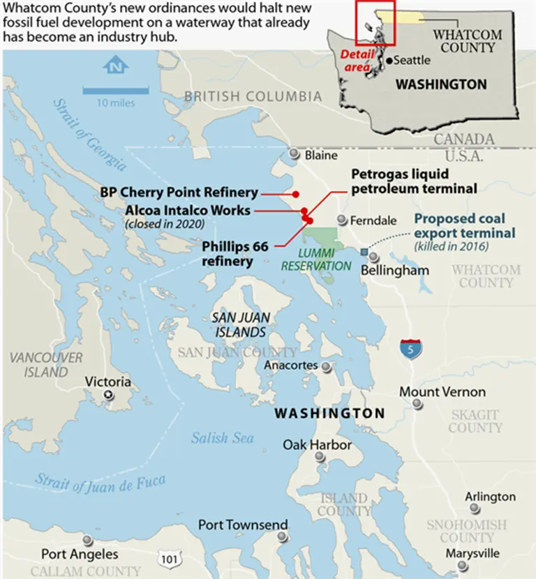 왓컴 카운티 일대 지도. 이미지=인사이드클라이미트뉴스