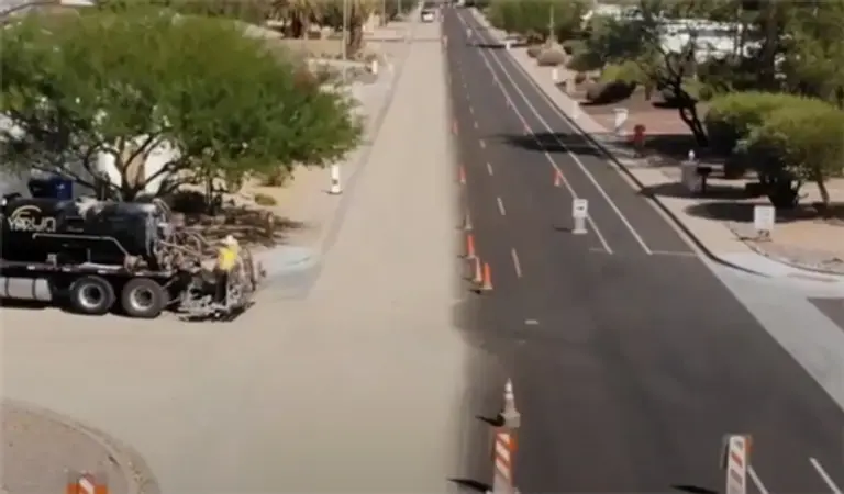 웨비나에서 소개된 피닉스 시 ‘시원한 포장도로’ 시범 프로젝트 모습. 사진=피닉스 시