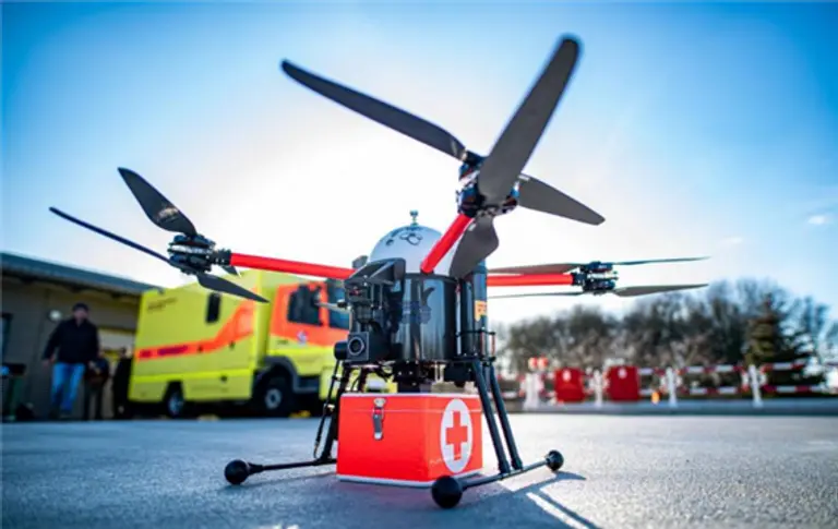 ‘메디플라이’ 의료 서비스용 드론. 사진=ITS월드콩그레스