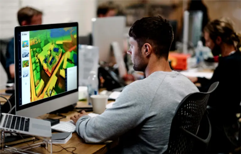 시티제니스가 개발한 디지털 트윈 플랫폼 시연 모습. 사진=시티제니스