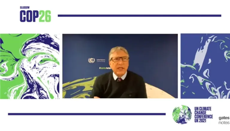 COP26 행사를 바라본 빌 게이츠의 영상 노트. 사진=유튜브 캡처 