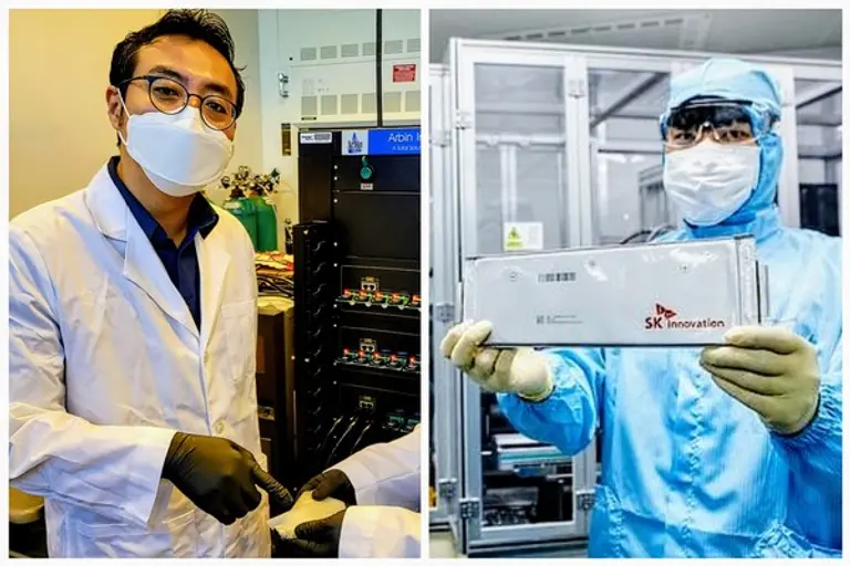◇미 조지아텍 이승우 교수(왼쪽)과SK이노베이션이 배터리 전고체 상용화협력키로 했다. (사진:조지아텍+SK이노베이션)