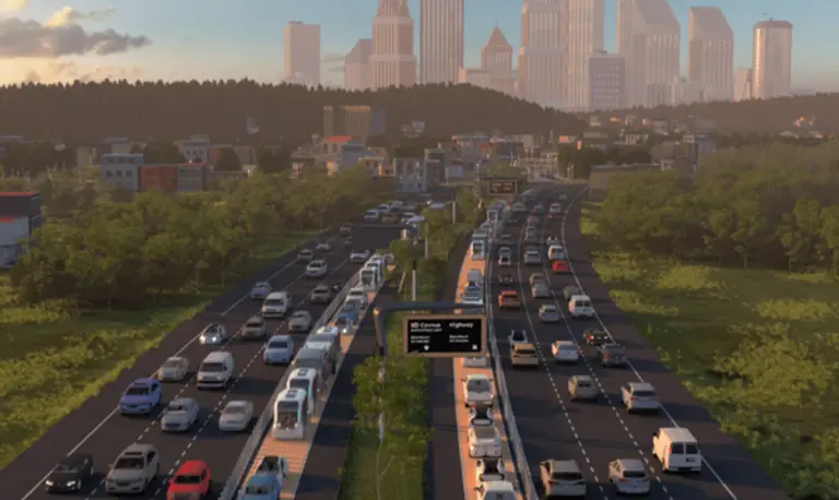 캐브누가 건설하는 자율주행 도로의 모습. 사진=캐브누