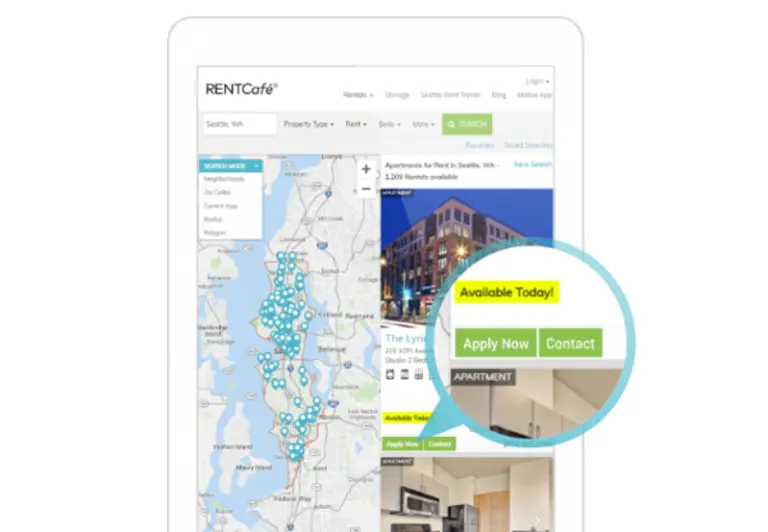 렌트카페가 제공하는 임대 정보 플랫폼. 사진=렌트카페