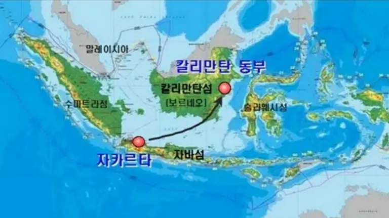  * 인도네시아 현 수도인 자카르타와 신수도 예정지인 칼리만탄 동부지역