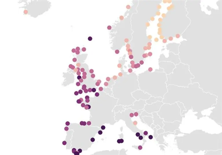 해수면 상승으로 위협에 처할 유럽 도시들. 그림=유럽환경청