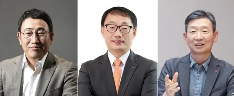 * 왼쪽부터 유영상 SK텔레콤, 구현모 KT, 황현식 LG유플러스 대표이사
