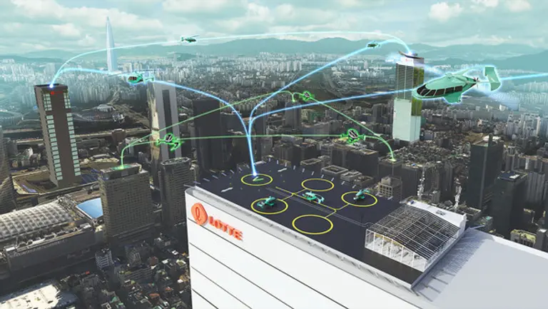 * 미래 도심항공교통(UAM) 이미지(롯데정보통신 제공)