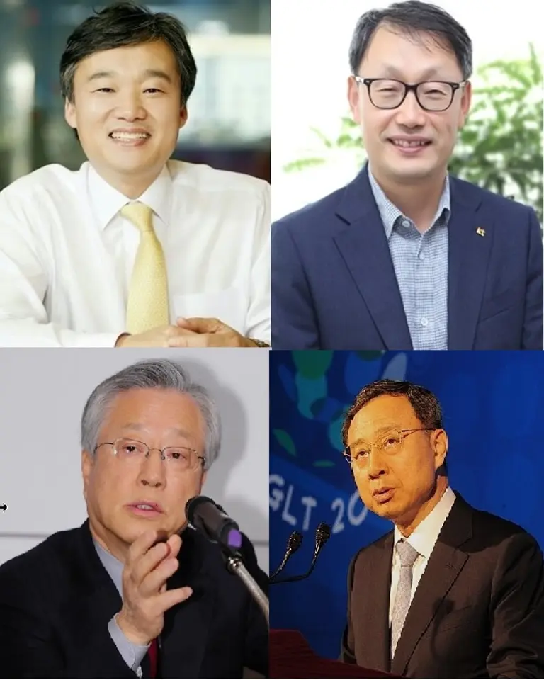  * 윤경립, 구현모(윗줄 좌,우), 이석채, 황창규(아랫줄 좌,우) 