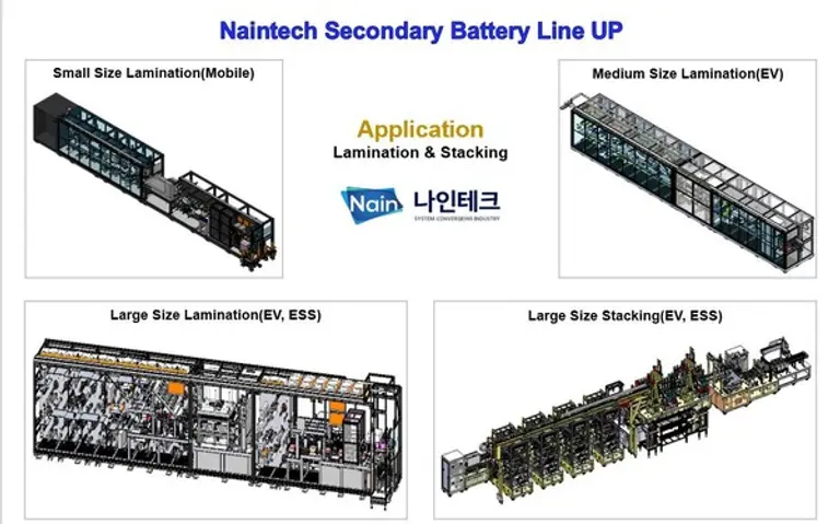 나인테크 2차전지 장비 라인업